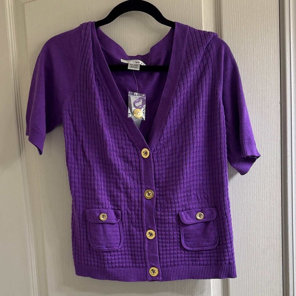 WD.NY Purple Knit Cardigan